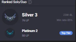 【 EUW 】∙ Silver 3 ♦️ 90% WR ♦️ 47.4K BE 🔹 High MMR + 38 LP Gain ☑️Full Access🚚 Instant Delivery